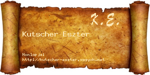 Kutscher Eszter névjegykártya